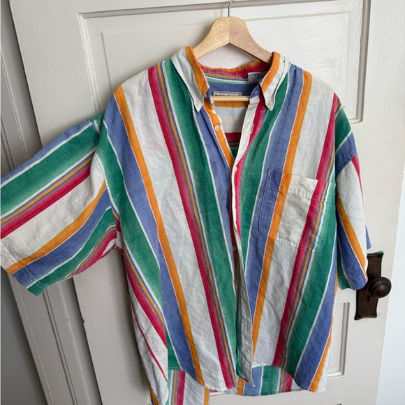 90’s Bugle Boy Striped Button-Up Shirt - Picture 2 of 6